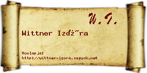 Wittner Izóra névjegykártya